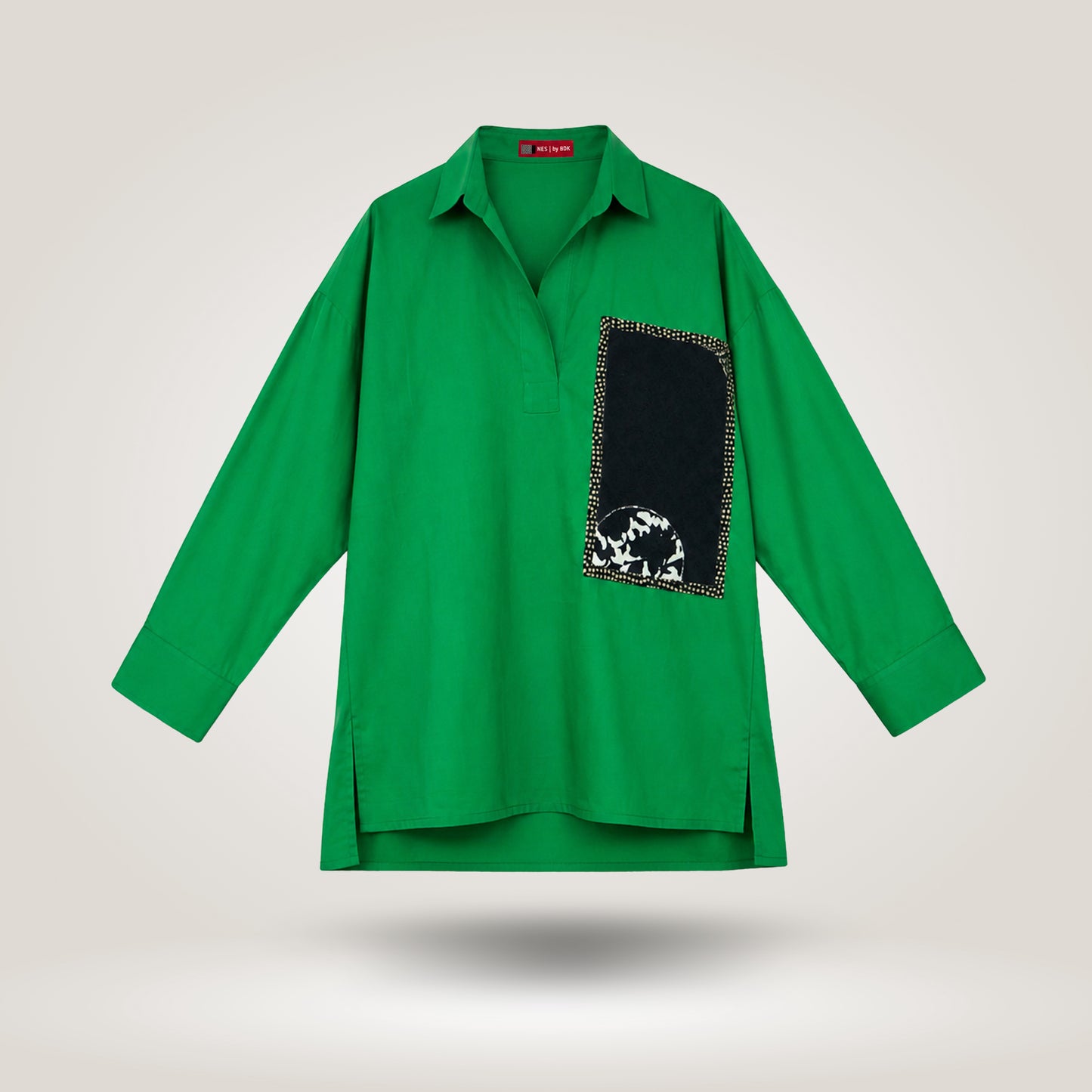 Emerald Green Olive Blouse by NES (L-XL)