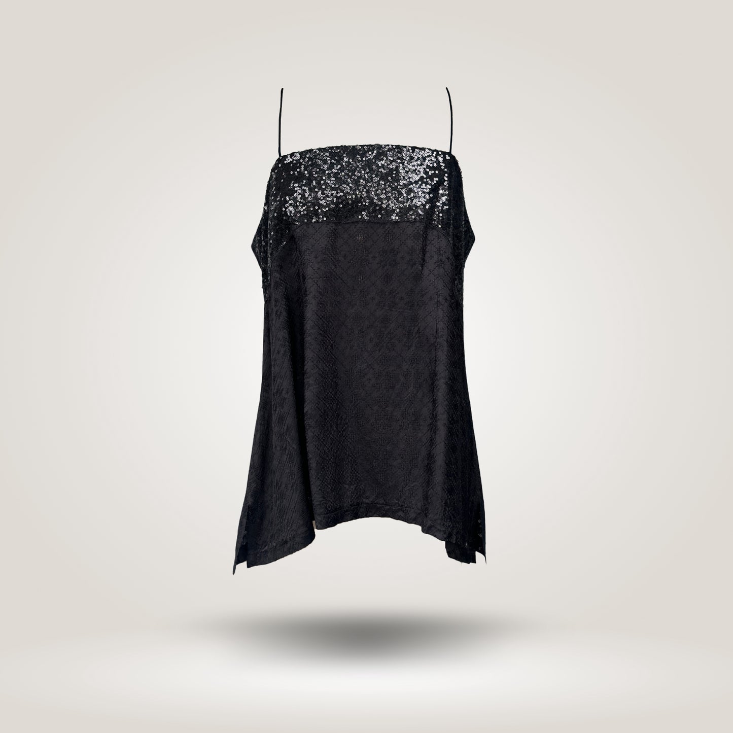 Short Black Embroidery Top by NES