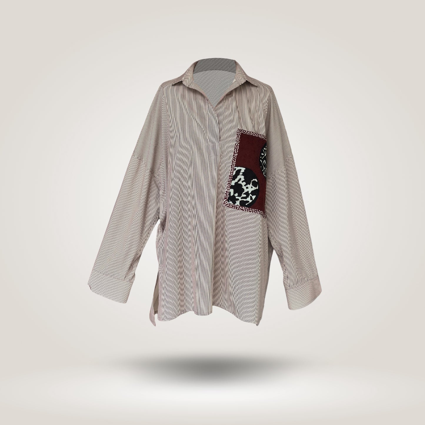 White-Maroon Olive Blouse by NES (L-XL)