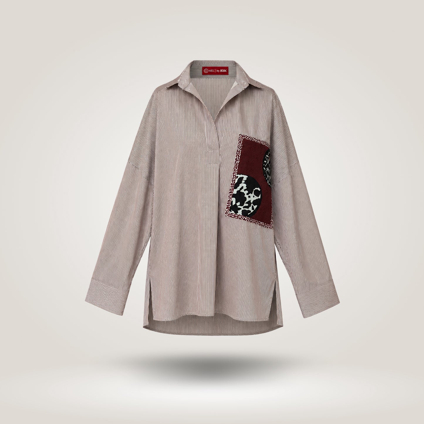 White Maroon Olive Blouse by NES (S-M)