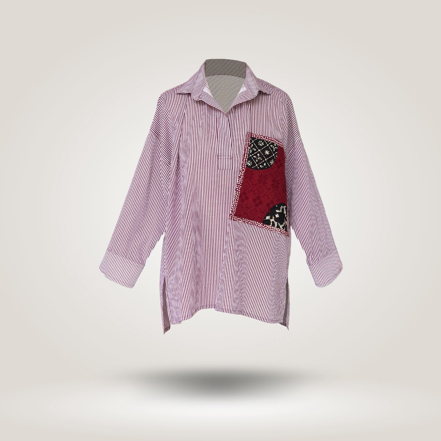 White-Red Olive Blouse by NES (S-M)