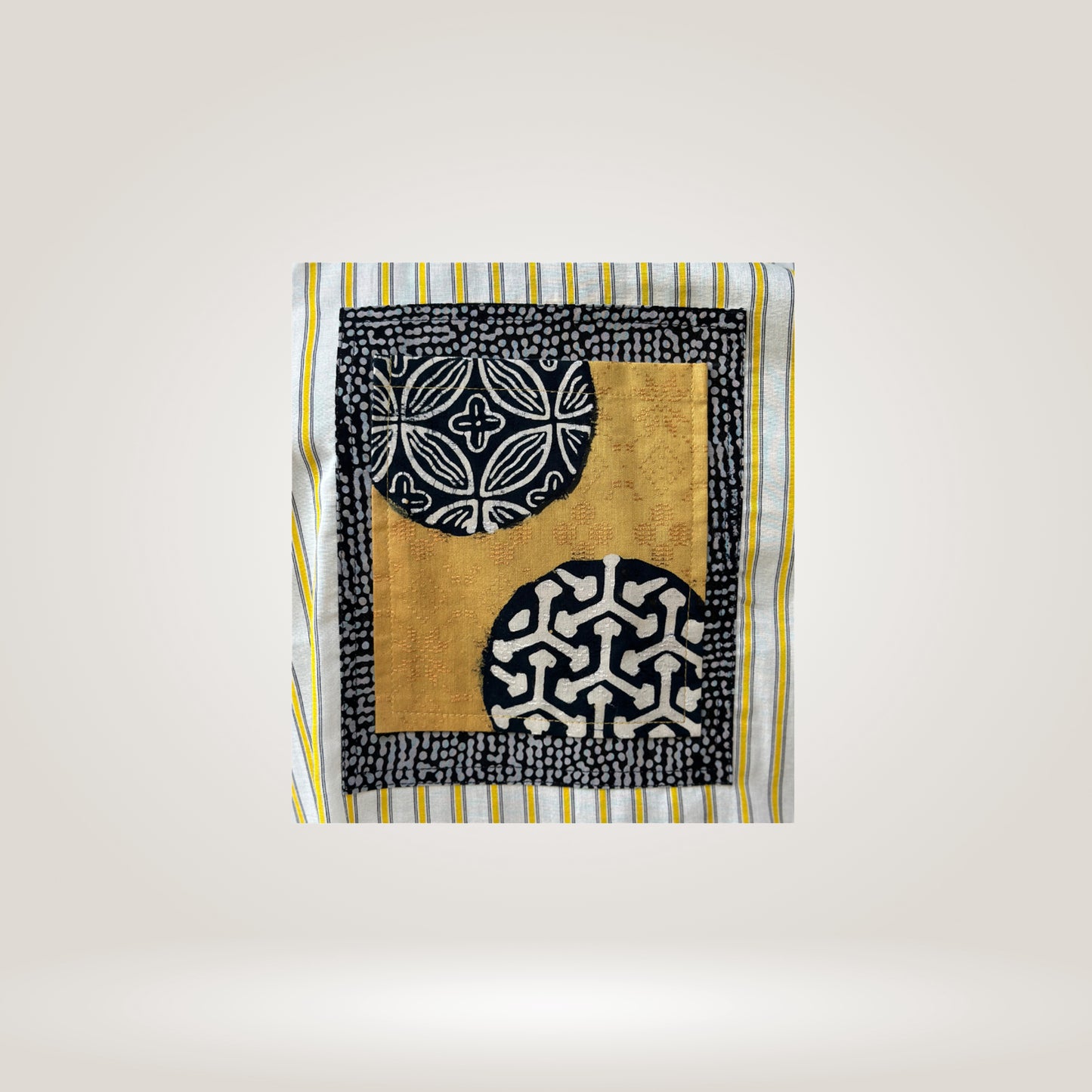 White Yellow Stripe Olive Shirt by NES