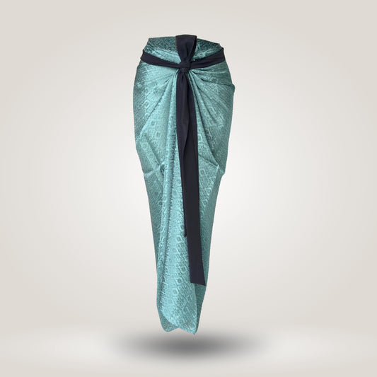 Green Sarong with Black Tie by NES