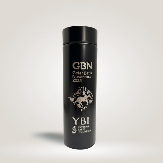 Heritage Batik Deer Vacuum Flask (Black) by YBI (Yayasan Batik Indonesia)