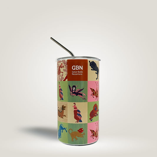 Batik "Colorful Animals GBN"  Tumbler by YBI (Yayasan Batik Indonesia)