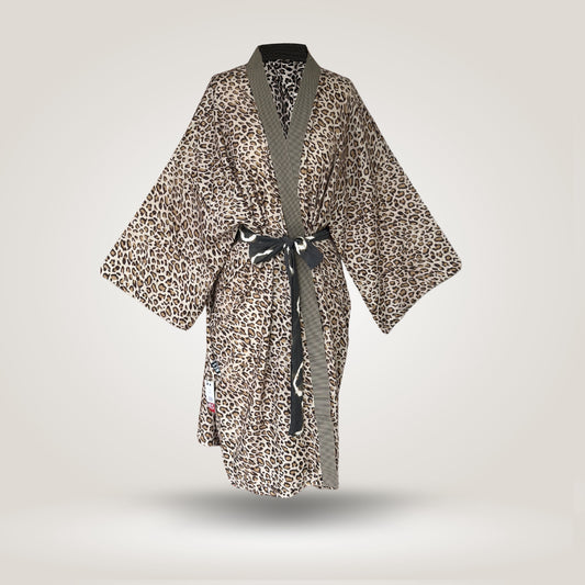 Brown leopard Kamerjas Kimono by NES
