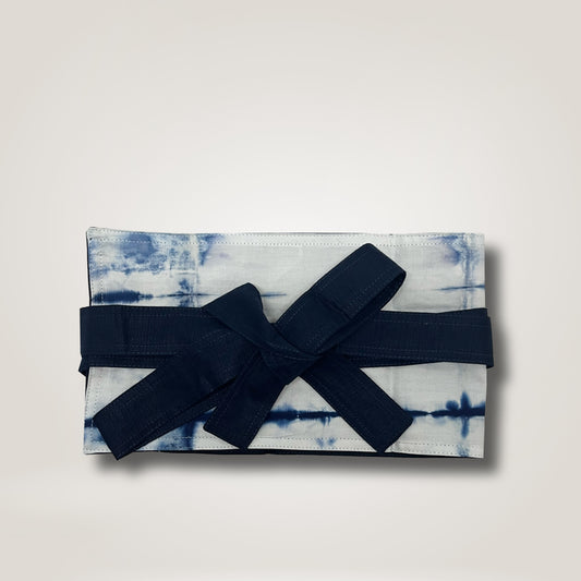 Reversible Obi Belt Blue Itajime by BooLao