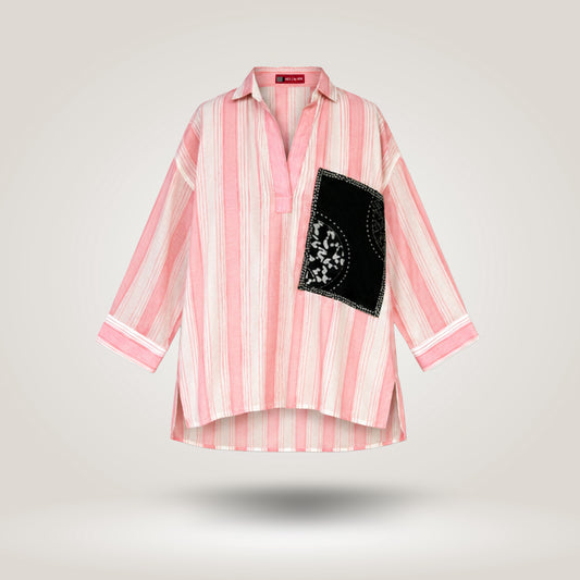 Pink Olive Blouse by NES (S-M)