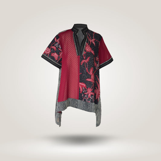 Maroon Ray Hand Written Batik by NES