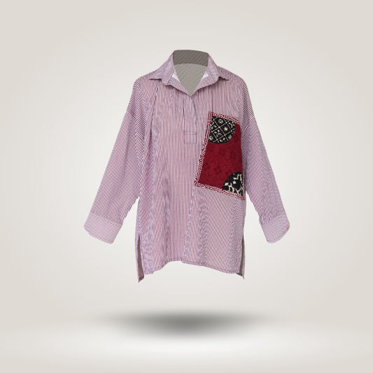 White-Red Olive Blouse by NES (S-M)