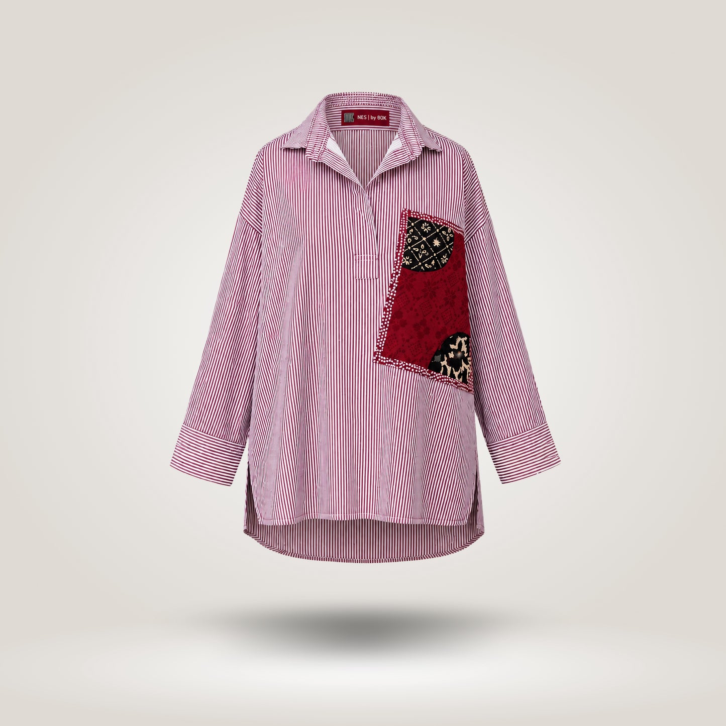 White Red Olive Blouse by NES (S-M)