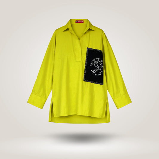 Yellow Olive Blouse by NES (L-XL)